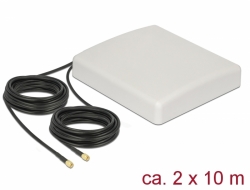 Delock LTE MIMO Antenna 2 x SMA Plug 8 dBi directional with connection cable RG-