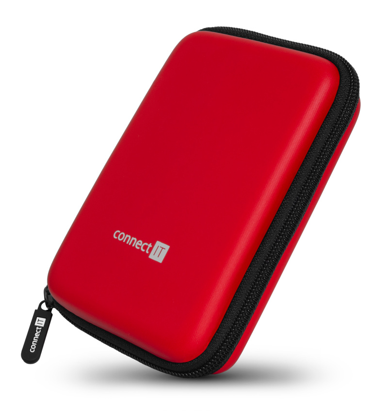 CONNECT IT HardShellProtect pevné skořepinové ochranné pouzdro na 2,5" HDD, červ