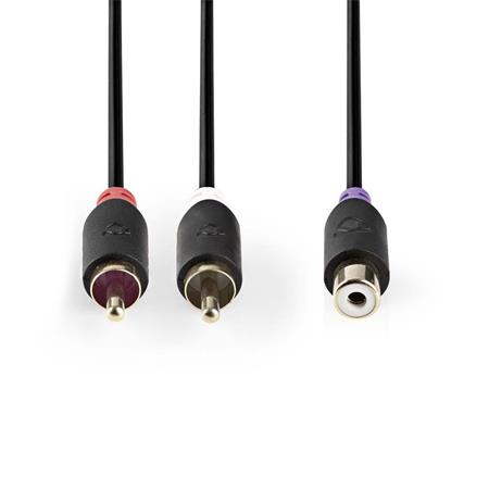 Nedis CABW24020AT02 - Kabel pro Subwoofer | 2x RCA Zástrčka - RCA Zásuvka | 0,2