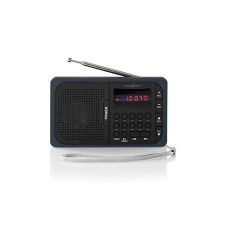 Nedis RDFM2100GY - FM Rádio | 3,6 W | Port USB a Slot na microSD kartu | Černá /