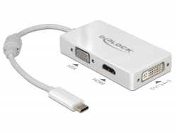 Delock Adaptér USB Type-C™ samec > VGA / HDMI / DVI samice bílá