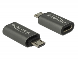 Delock Adaptér USB 2.0 Micro-B samec na USB Type-C™ 2.0 samice antracit