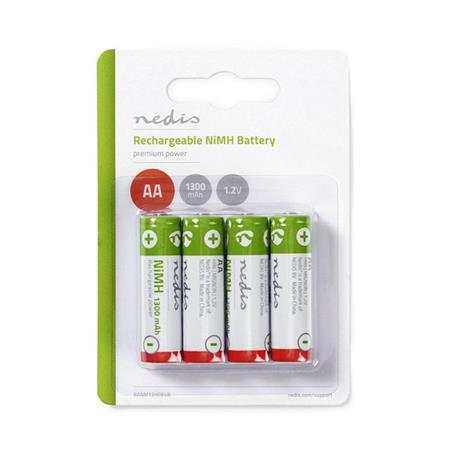 Nedis BANM13HR64B - Dobíjecí Ni-MH Baterie AA | 1.2 V | 1 300 mAh | 4 kusy | Bli