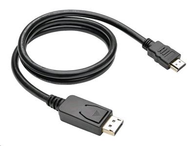 C-TECH Kabel  DisplayPort/HDMI, 2m, černý