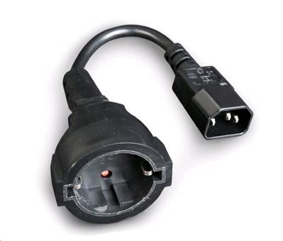 Gembird Kabel CABLEXPERT síťový adaptér C14 (M) -> schuko (F), 15 cm