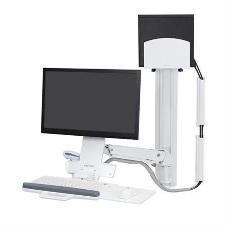 ERGOTRON StyleView® Sit-Stand Combo System (white) s prac. plochou, držák LCD, k