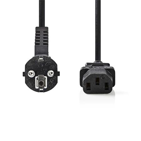 Nedis CEGB10000BK20 - Napájecí Kabel | Úhlová zástrčka Schuko - IEC-320-C13 | 2