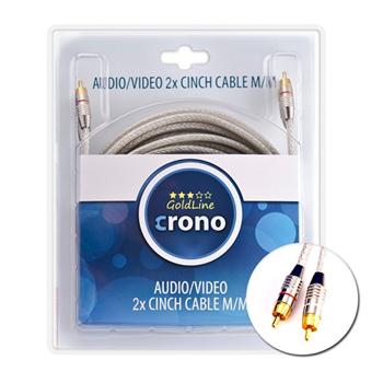 Crono kabel propojovací Cinch / Cinch - stereo, 2x Cinch (samec) / 2x Cinch (sam