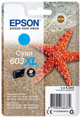 EPSON cartridge T03A2 cyan XL (hvězdice)