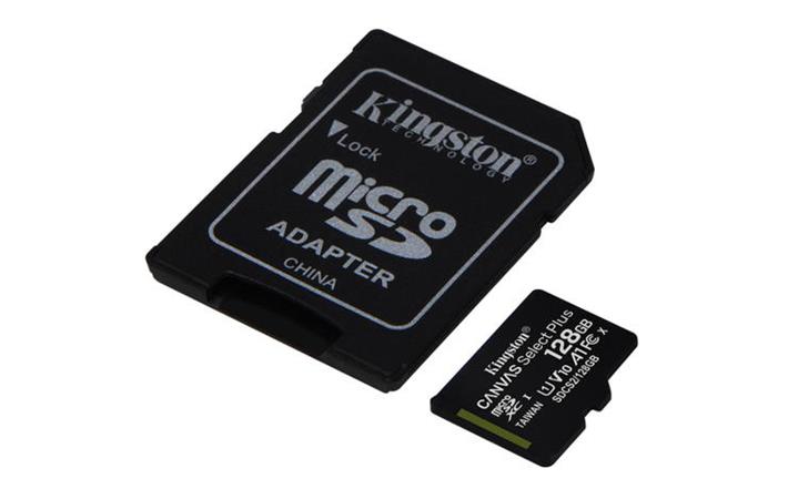 KINGSTON 128GB microSDHC CANVAS Plus Memory Card 100MB/85MBs- UHS-I class 10 Gen