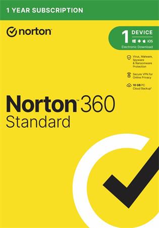 NORTON 360 STANDARD 10GB + VPN 1 uživatel pro 1 zařízení na 1rok