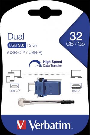 VERBATIM Store `n` Go Dual Drive 32GB USB 3.0/USB-C