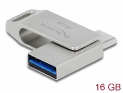 Delock Flash disk USB 3.2 Gen 1, USB-C™ + Typ-A, 16 GB - kovový kryt