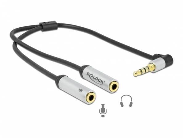 Delock Adaptér sluchátek z 1x3,5 mm 4pinového stereofonního zástrčkového konekto