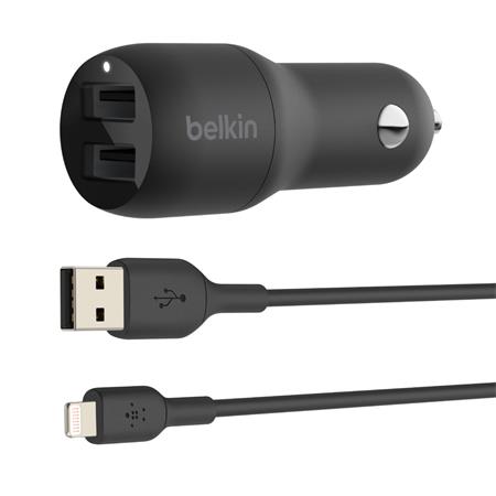 Belkin BOOST CHARGE™ 24W Duální USB-A nabíječka do auta + 1m lightning kabel, če
