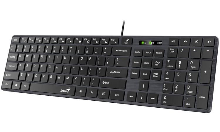 GENIUS klávesnice Slimstar 126, drátová, SmartGenius aplikace, CZ+SK layout, USB