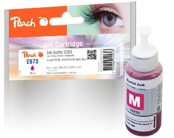 PEACH kompatibilní cartridge Epson CISS T6733 magenta, 70ml