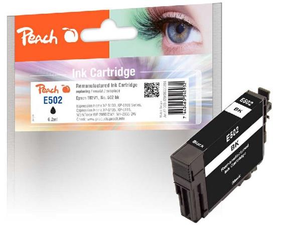 PEACH kompatibilní cartridge Epson 502BK black, C13T02V14010, 6.2ml