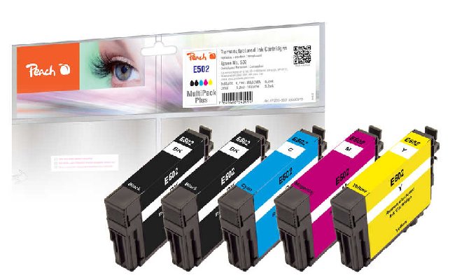 PEACH kompatibilní cartridge Epson 502 MultiPack Plus, 2x6.2ml; 3x5.2ml