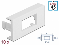 Delock Destička modulu Easy 45, obdélníková, s výřezem 12,5 mm x 21,5 mm, 45 x 2