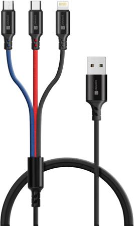 CONNECT IT Wirez 3in1 USB-C & Micro USB & Lightning, 1,2 m