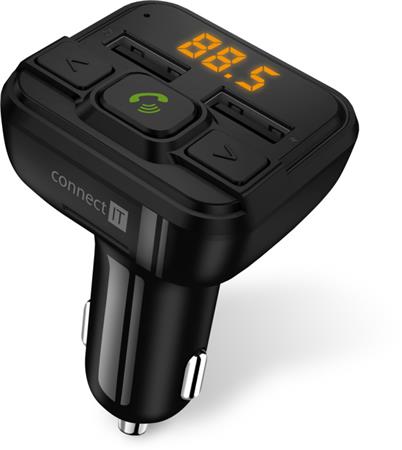 CONNECT IT InCarz Bluetooth transmitter,handsfree, nabíječka, 2xUSB+Micro SD Car