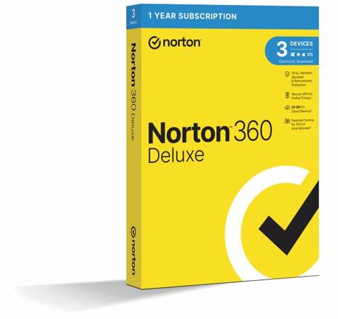 NORTON 360 DELUXE 25GB CZ 1uživatel pro 3 zařízení na 1rok_CZ box