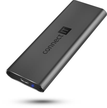 CONNECT IT AluSafe externí box pro SSD disky M.2 NVMe, 10 Gbps, USB-C, ANTRACITO