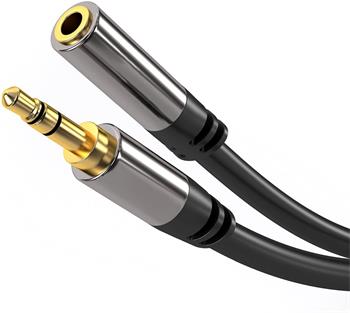 PremiumCord HQ stínený prodlužovací kabel Jack 3.5mm - Jack 3.5mm M/F 1,5m