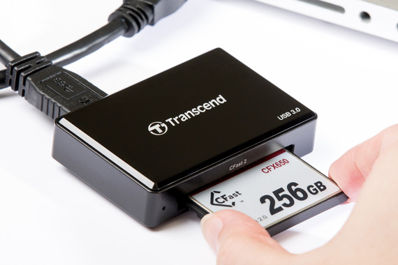 Transcend USB 3.1 (Gen 1) čtečka paměťových karet, černá  CFast 2.0/CFast 1.1/CF