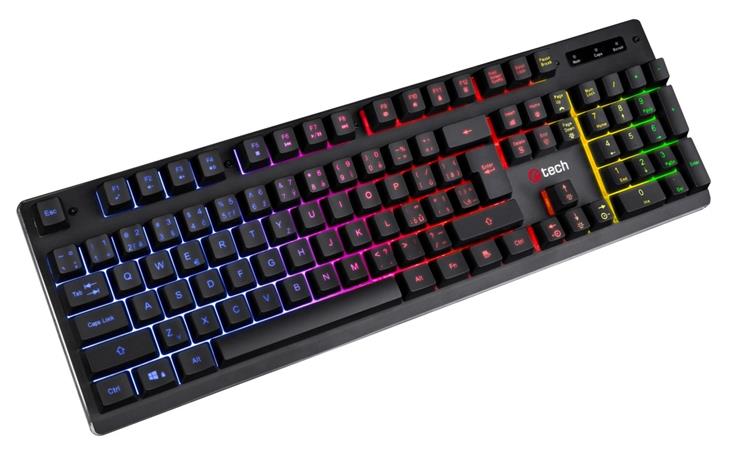 C-TECH Polomechanická herní klávesnice Iris (GKB-08), casual gaming, CZ/SK, duho