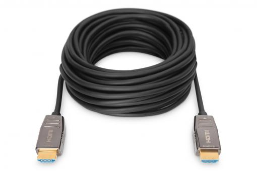 Digitus HDMI AOC hybridní optický kabel, Type A M/M, 10m, UHD 8K@60Hz, CE, gold,