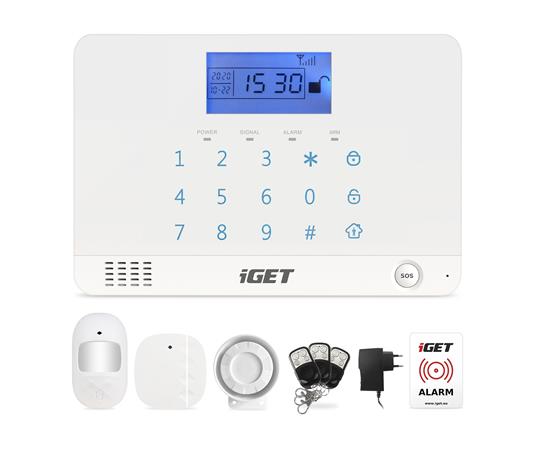 iGET SECURITY M3B - Víceúčelový bezdrátový GSM alarm, detektor na dveře a okna,