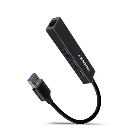 AXAGON HMA-GL3A, USB 3.2 Gen 1 hub, porty 3x USB-A + Gigabit Ethernet, kovový, k