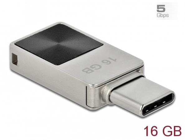 Delock Mini Flash disk USB 3.2 Gen 1, USB-C™, 16 GB - kovový kryt