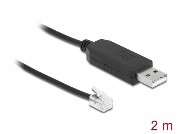 Delock Adapter cable USB Type-A to Serial RS-232 RJ10 with ESD protection Meade