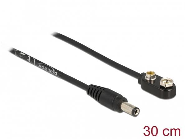Delock DC napájecí kabel 5,5 x 2,1 mm, zástrčkový, k přípojce na blokovou bateri