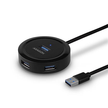 AXAGON HUE-P1A, 4x USB 3.2 Gen 1 ROUND hub, micro USB nap. konektor, kabel USB-A