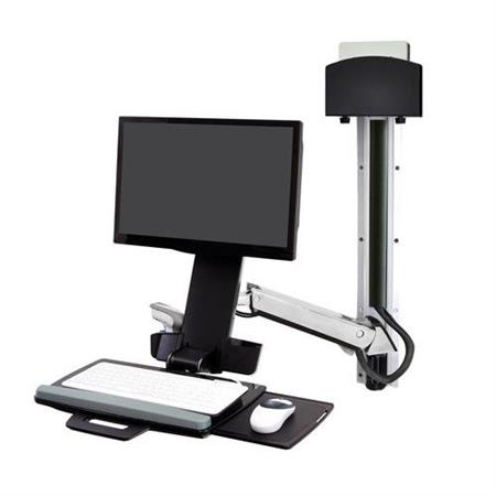 ERGOTRON StyleView® Sit-Stand Combo System, Small CPU Holder (aluminum), držák n