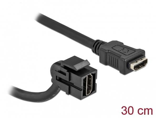Delock Keystone modul HDMI samice 110° > HDMI samice s kabelem černá