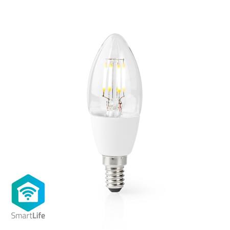 Nedis WIFILF10WTC37- Wi-Fi Chytrá LED Žárovka | E14 | Svíčka | 5 W | 400 lm | Te