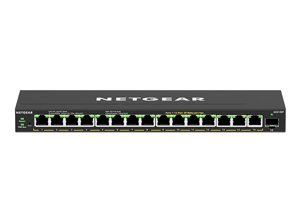 Netgear 16PT GE PLUS SWITCH, PoE+, SFP