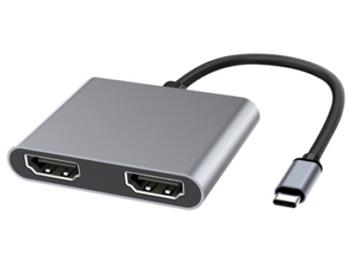 PremiumCord MST adaptér USB-C na 2x HDMI, USB3.0, PD, rozlišení 4K a FULL HD 108