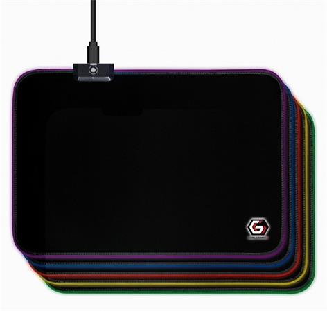 Gembird Podložka pod myš látková černá, MP-GAMELED-M, USB, RGB podsvícení, herní