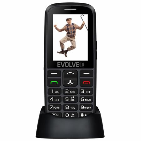 EVOLVEO EasyPhone EG, mobilní telefon pro seniory s nabíjecím stojánkem (černá b