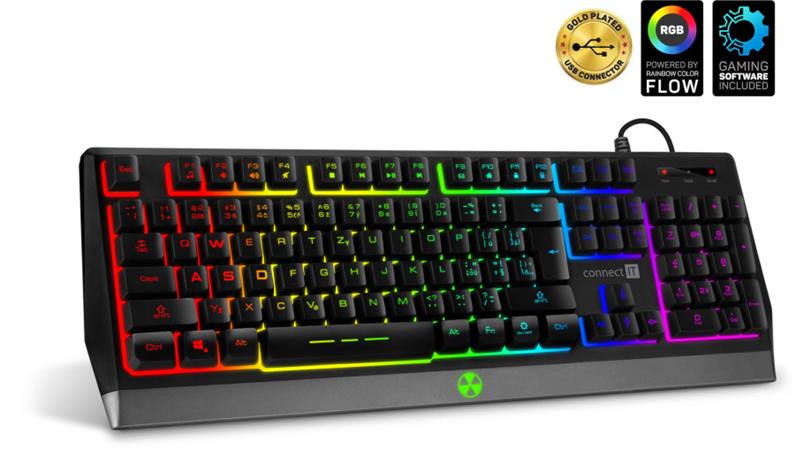 CONNECT IT BATTLE RGB herní klávesnice (CZ+SK verze), ČERNÁ