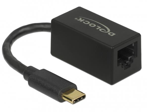 Delock Adaptér Super Speed USB (USB 3.2 Gen 1) s USB Type-C™ samec > Gigabit LAN