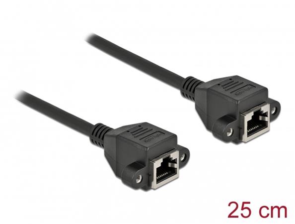 Delock Prodlužovací síťový kabel, ze zásuvky S/FTP RJ45 na zástrčku RJ45, Cat.6A