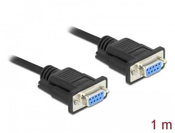 Delock Serial Cable RS-232 D-Sub 9 female to female null modem with narrow plug