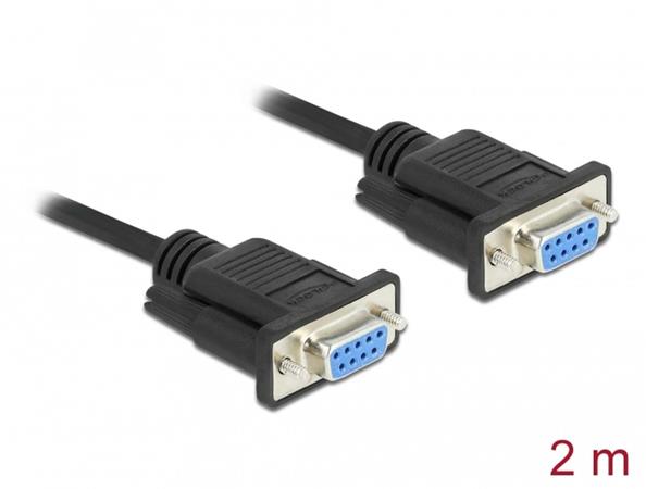 Delock Serial Cable RS-232 D-Sub 9 female to female null modem with narrow plug